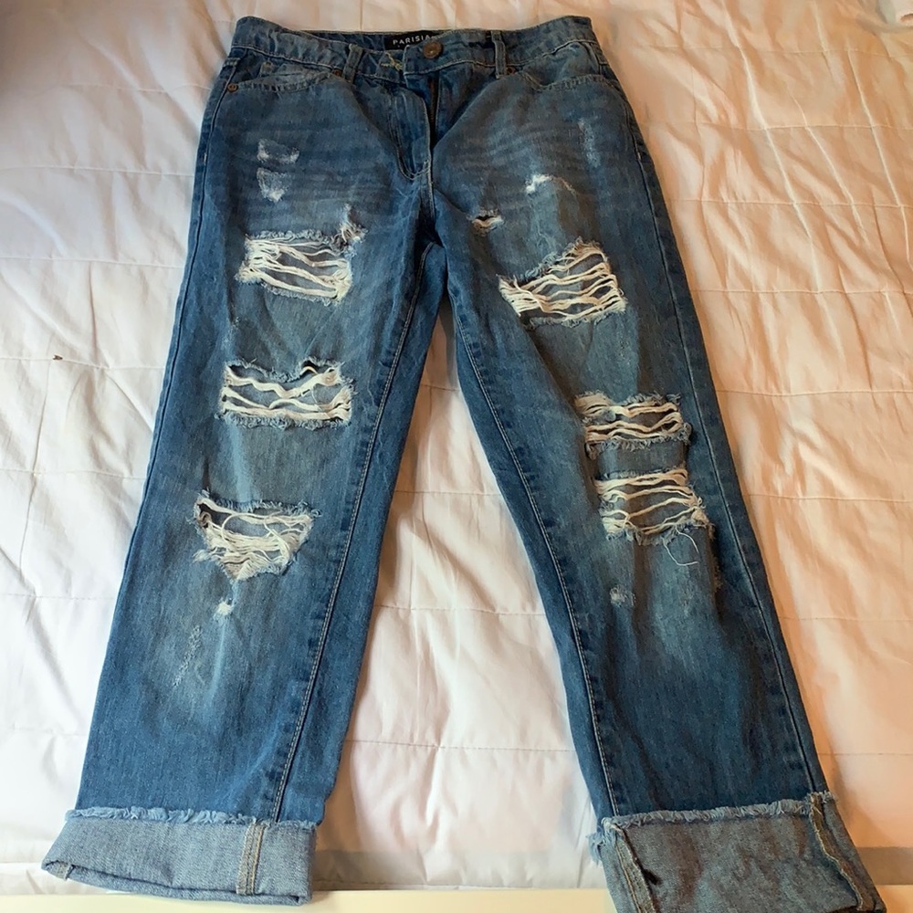 Boyfriend ripped jeans